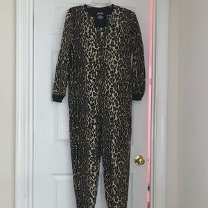 Women’s Leopard Cheetah Onesie w/ Pockets - Small